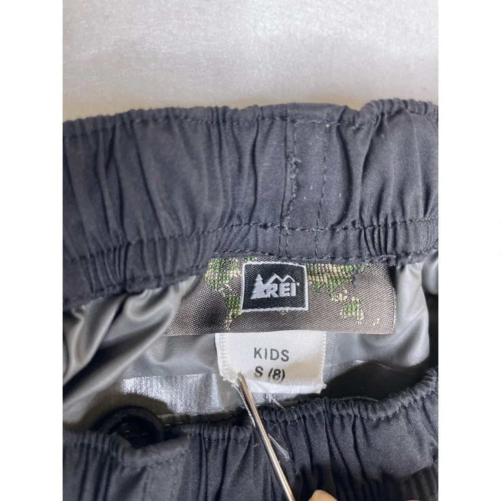 REI Kids Pants Elements Rain Hiking Outdoor Size S (8) Black